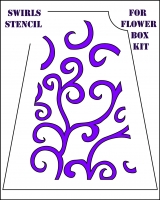 swirls stencil for flower box front cover
